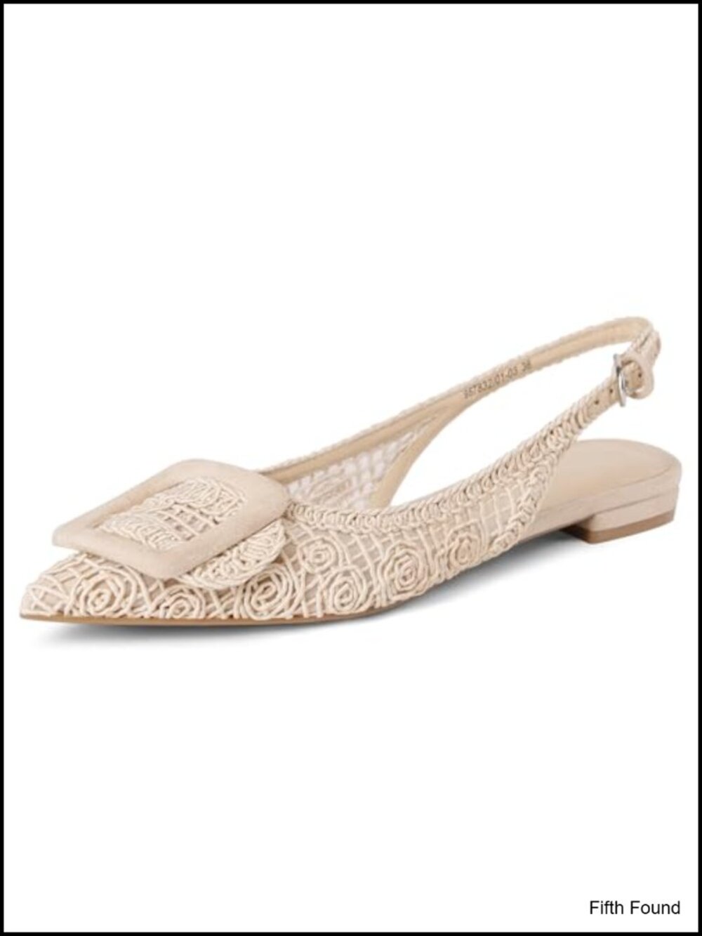 Woven Mesh Slingback Flats Pointed Toe Dress Shoes with Buckle